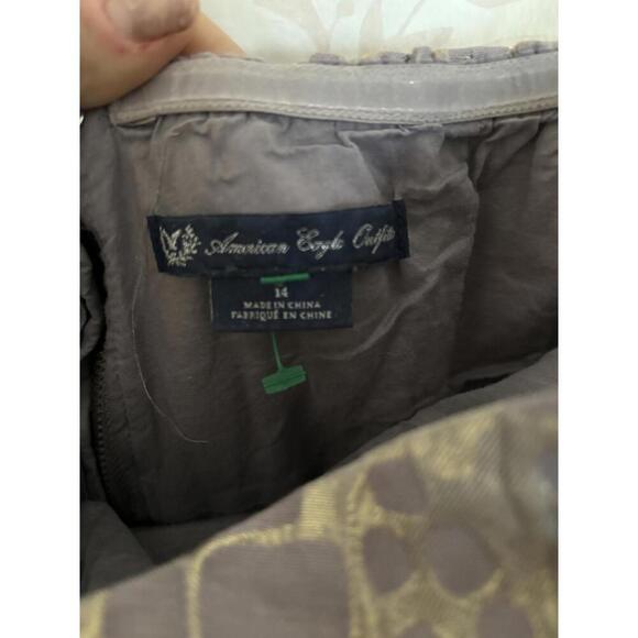 NWOT AE Gold and Taupe Stylish Strapless Print Dress - Picture 7 of 7